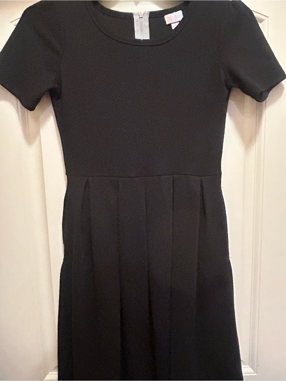 LuLaRoe Black Short Sleeve Pleated Dress